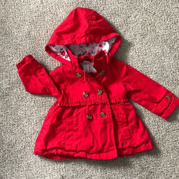 Like New Red Button Front Light Jacket - Picture 2 of 5